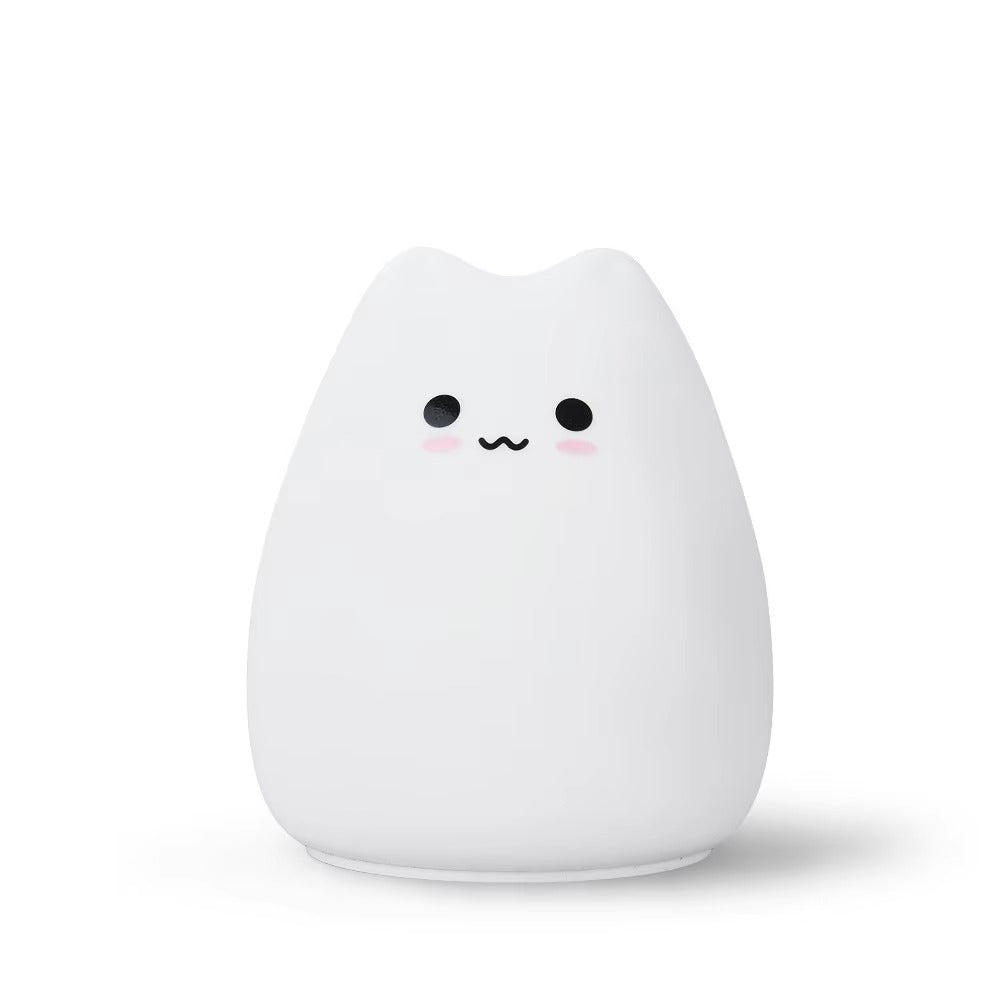 Creative Silicone Cat Night Light - Cross-Border Clap-Activated Colorful Atmosphere Mini Gift