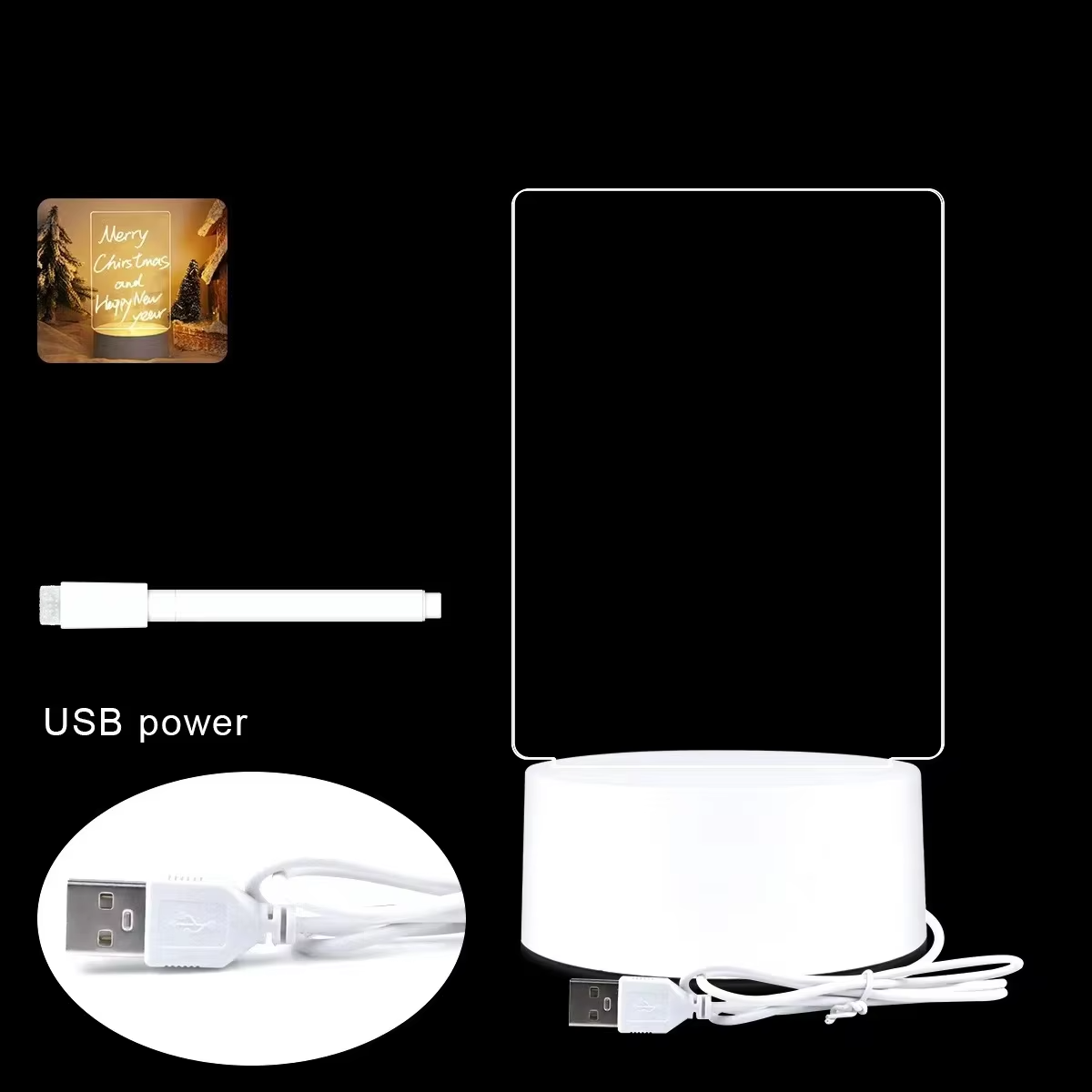 3D Message Board LED Night Light - Creative Table Lamp with Printable Logo - High-End Gift for Best Friend's Bedroom
