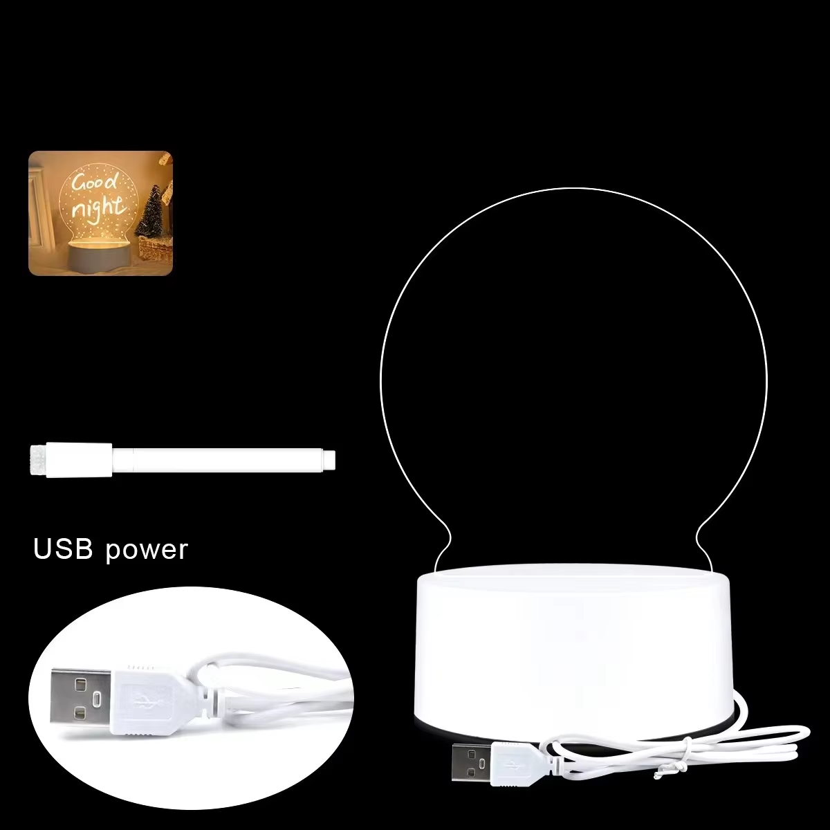 3D Message Board LED Night Light - Creative Table Lamp with Printable Logo - High-End Gift for Best Friend's Bedroom