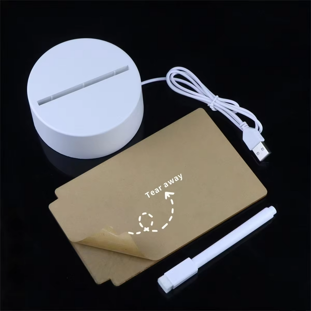 3D Message Board LED Night Light - Creative Table Lamp with Printable Logo - High-End Gift for Best Friend's Bedroom