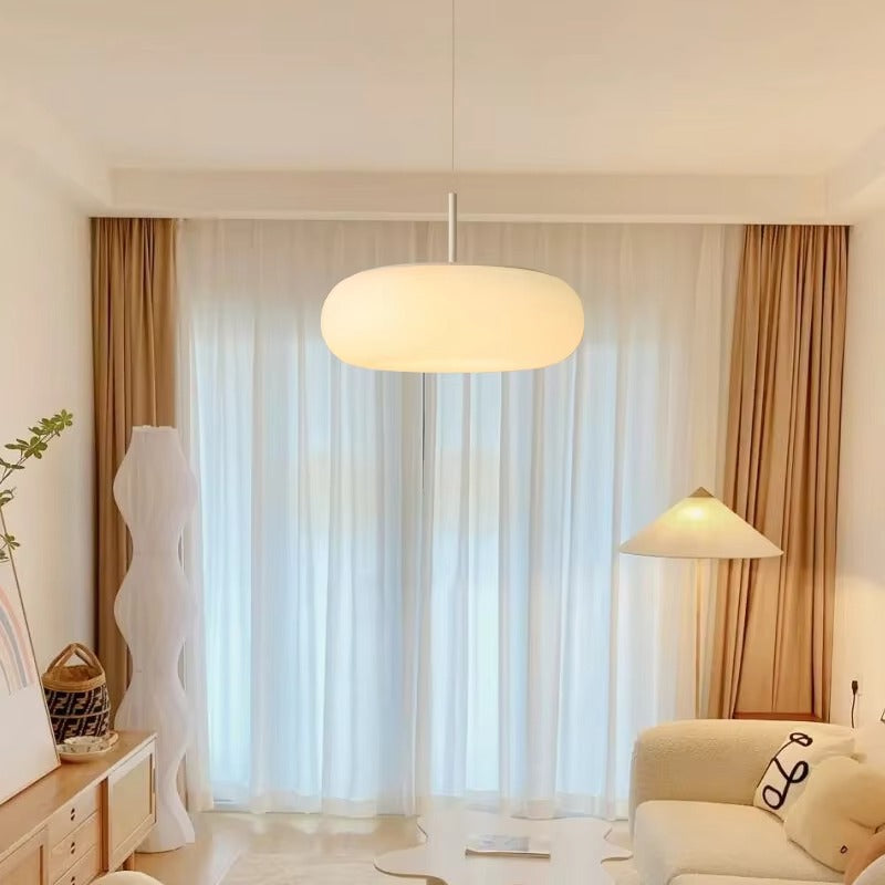 Modern Milky White LED Chandelier for Bedroom & Dining Room - Simple Hanging Lighting