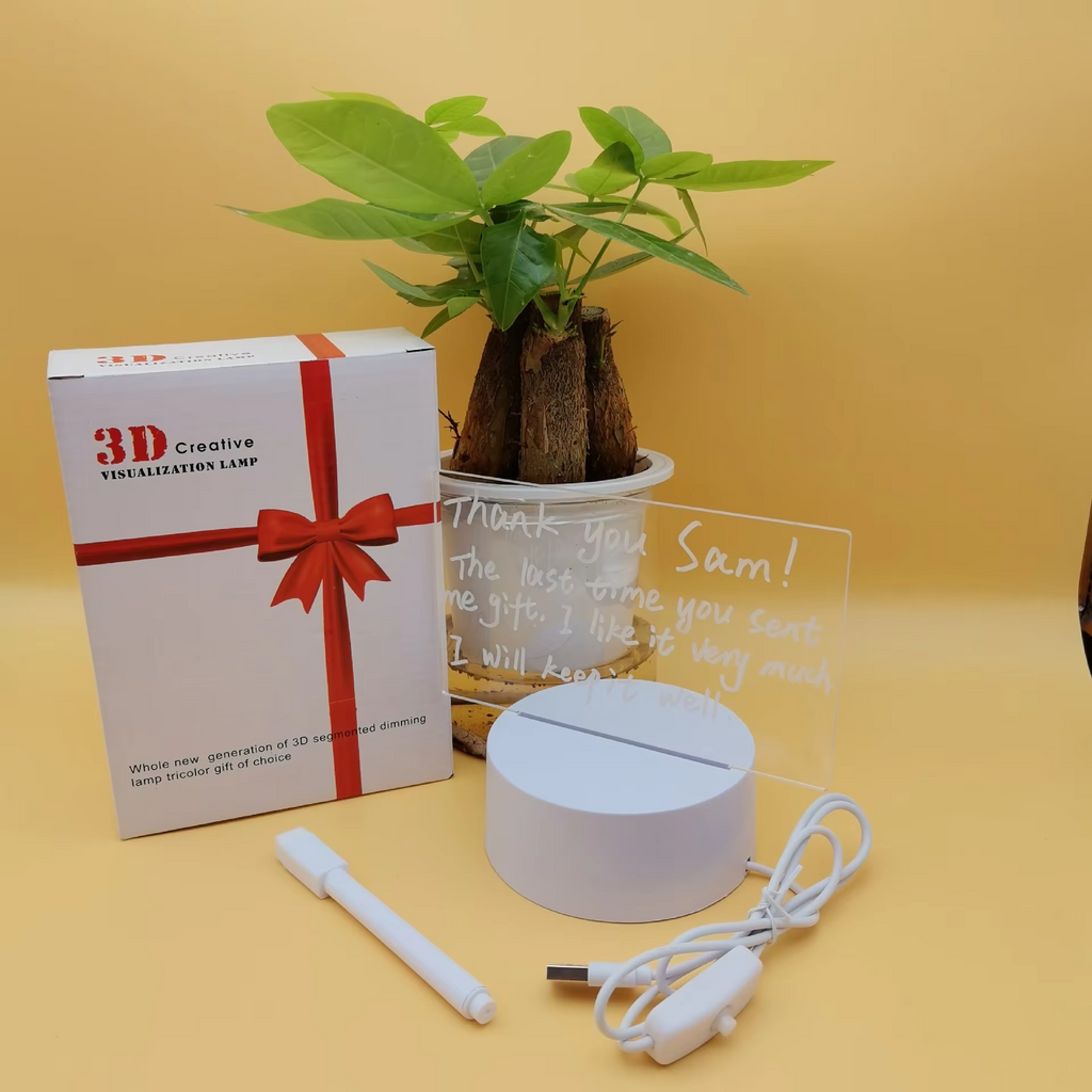 3D Message Board LED Night Light - Creative Table Lamp with Printable Logo - High-End Gift for Best Friend's Bedroom