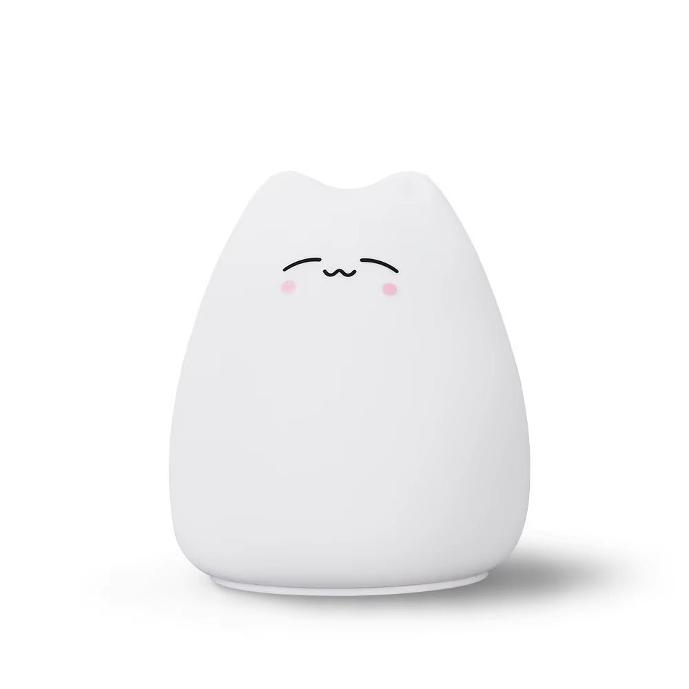 Creative Silicone Cat Night Light - Cross-Border Clap-Activated Colorful Atmosphere Mini Gift