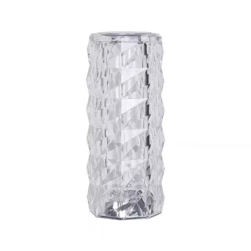 Modern Crystal Rose LED Touch Nightlight Table Lamp - Internet Popular Ins Style Romantic Bedside Light for Bedroom, Battery Powered Gift