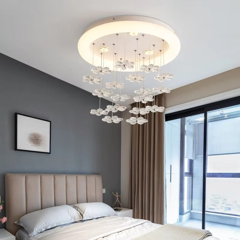 Modern Indoor Lighting | Flower Pendant LED Ceiling Lamp for Stairs, Bedroom & Dining Room