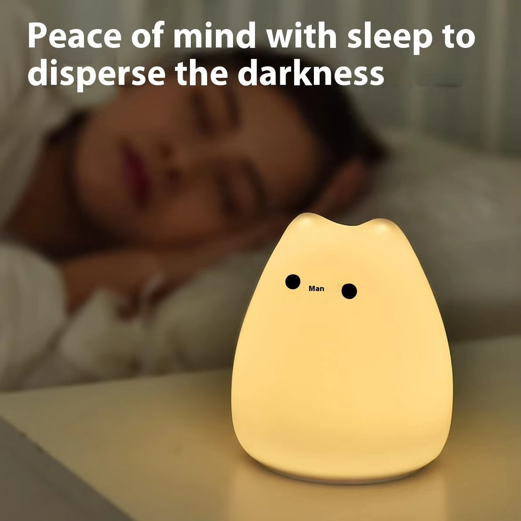 Creative Silicone Cat Night Light - Cross-Border Clap-Activated Colorful Atmosphere Mini Gift
