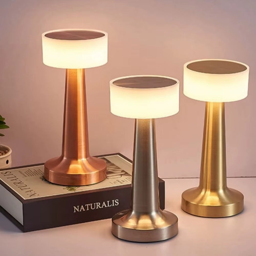 2024 Modern LED Desktop Light | Luxury Tri-Color Stepless Dimming Night Light Battery Operated | Atmosphere Lighting for Restaurant