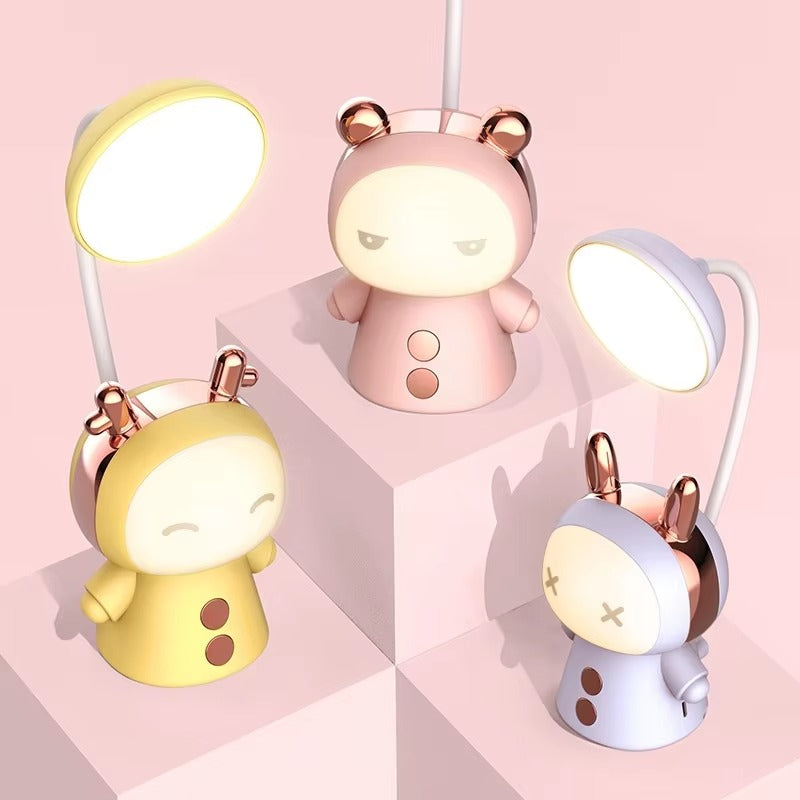 Modern Cartoon LED Desk Lamp | Folding Charging Night/Bedside Lamp Eye Protection for Students & Children | Wholesale