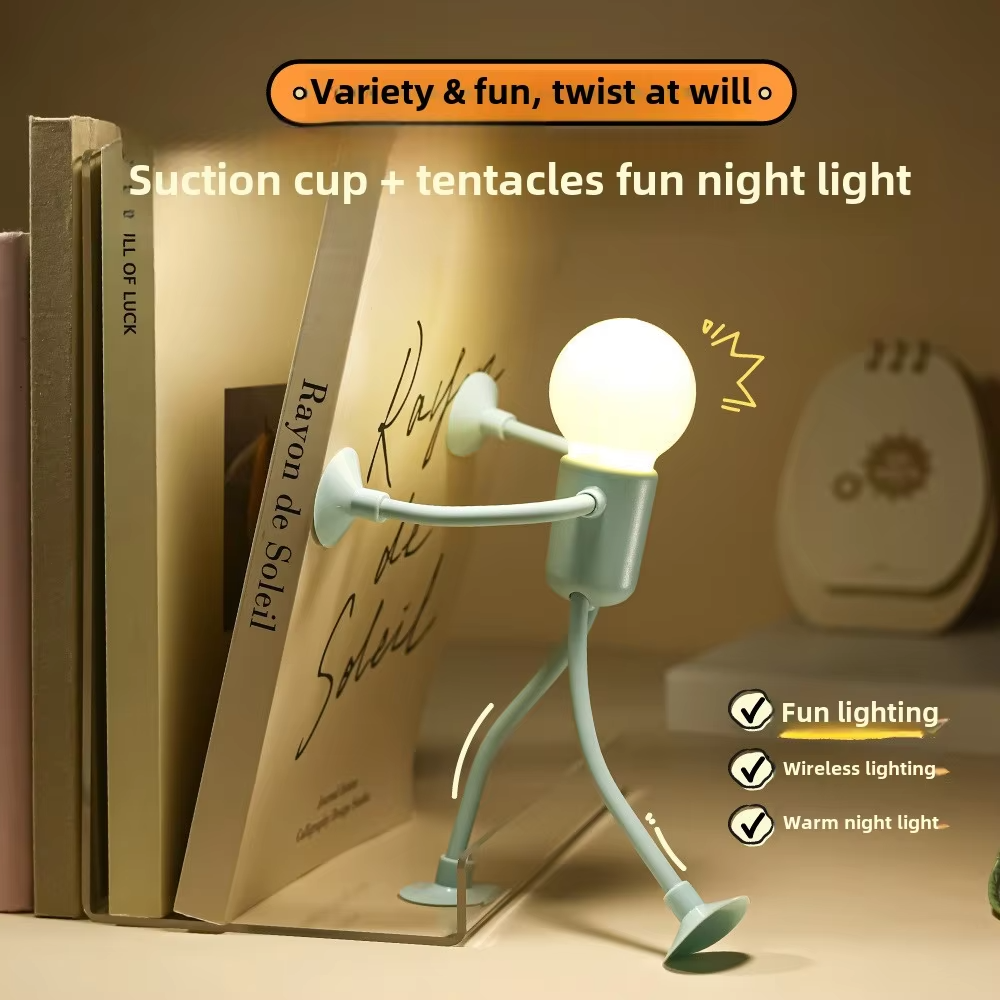 Cross-Border Cute LED Night Lights - New Sports-Themed Silicone Suction Cups in Various Shapes - Funny Decompression Ornaments