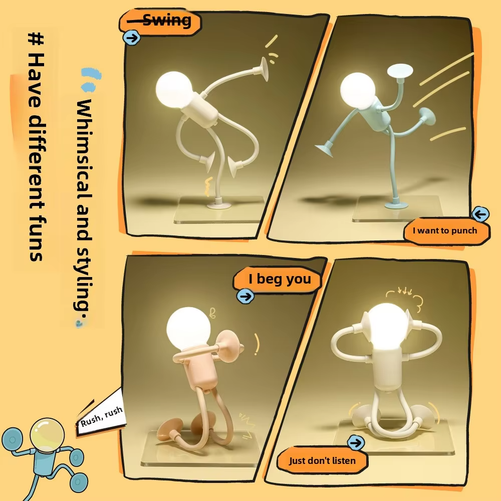 Cross-Border Cute LED Night Lights - New Sports-Themed Silicone Suction Cups in Various Shapes - Funny Decompression Ornaments