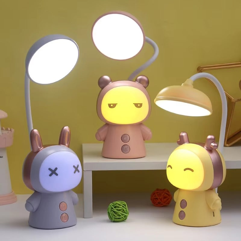 Modern Cartoon LED Desk Lamp | Folding Charging Night/Bedside Lamp Eye Protection for Students & Children | Wholesale