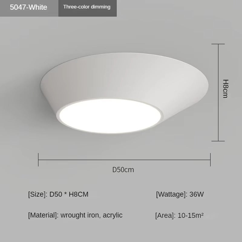 Nordic Modern Master Bedroom Lamp | Simple White Ceiling Light for Study & Bedroom
