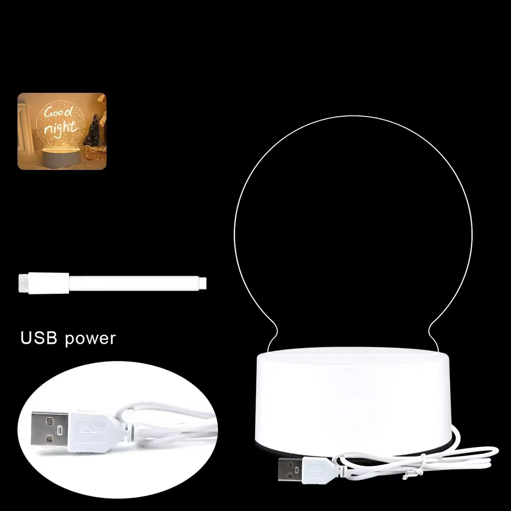3D Message Board LED Night Light - Creative Table Lamp with Printable Logo - High-End Gift for Best Friend's Bedroom