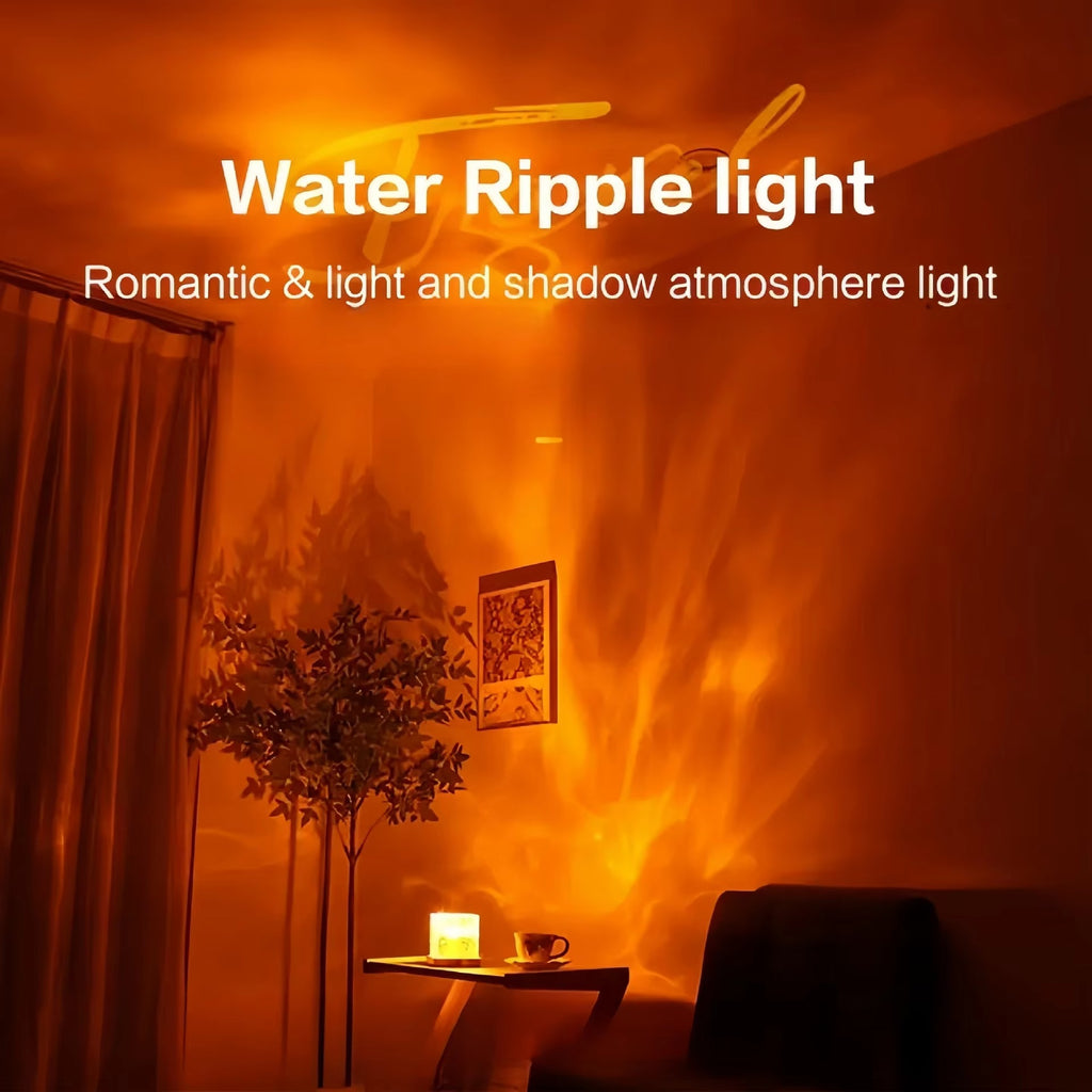 Creative Multi-Color Dynamic Water Ripple Night Light | Romantic Rotating Heart Atmosphere Lamp for Decorative Lighting