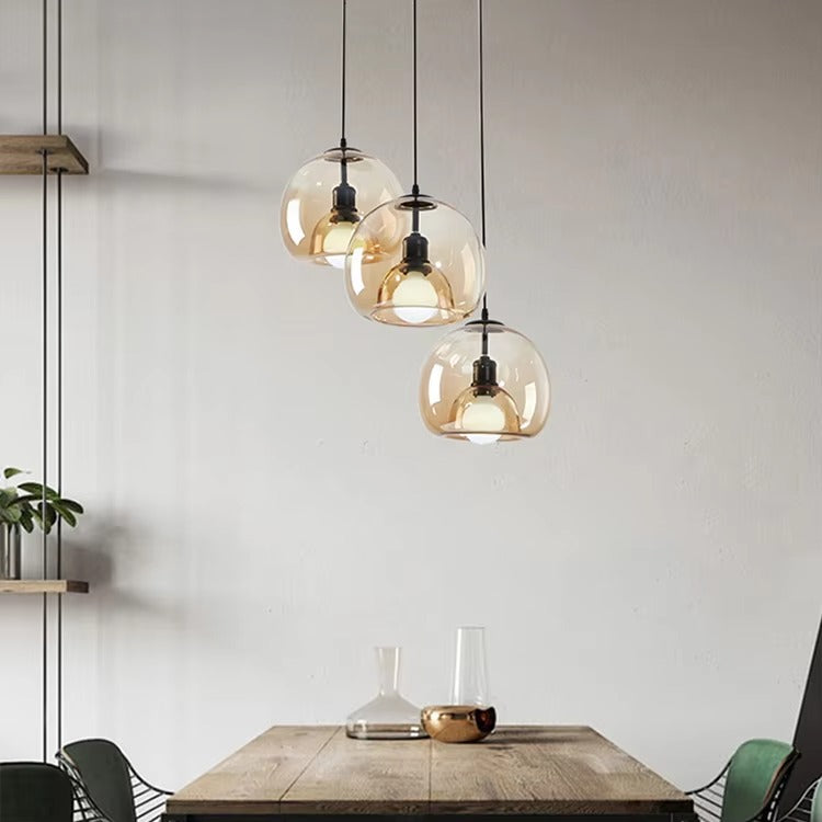 Modern Minimalist Dining Room Chandelier | Creative Glass Pendant Light for Bedroom & Bedside Home Decor