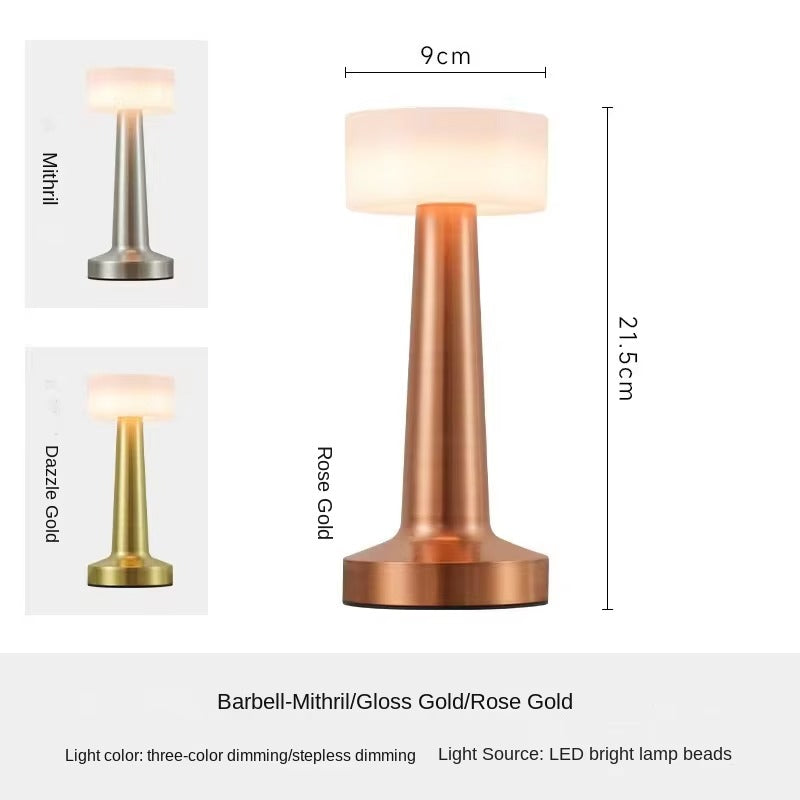 2024 Modern LED Desktop Light | Luxury Tri-Color Stepless Dimming Night Light Battery Operated | Atmosphere Lighting for Restaurant