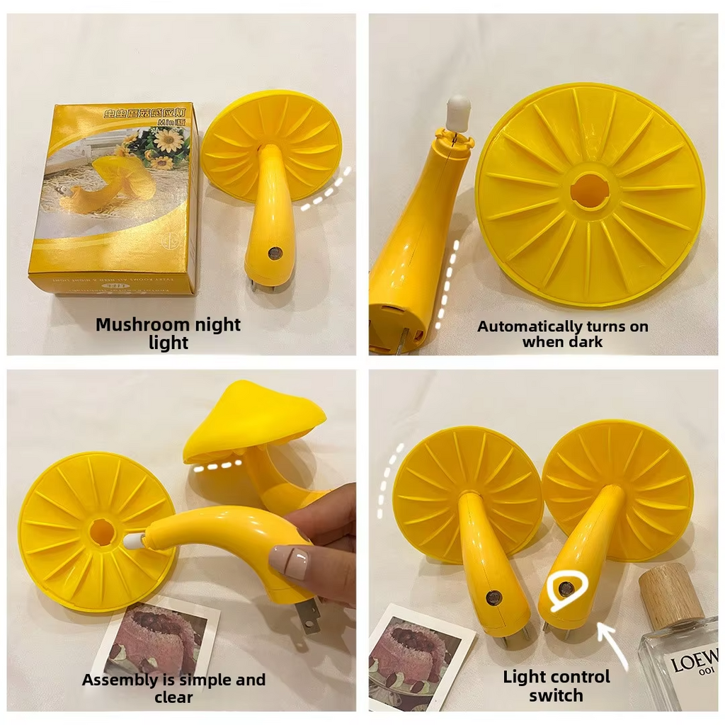 Creative Mushroom LED Bedside Night Light with Motion Sensor Ideal for Bedroom Sleep & Night Feeding | EU/US Standard Plug