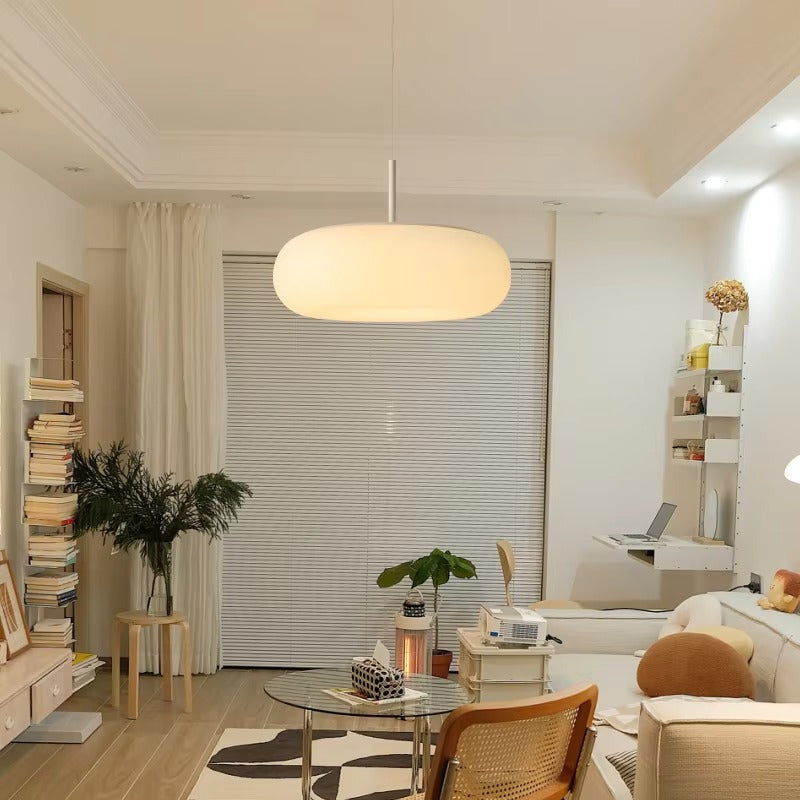 Modern Milky White LED Chandelier for Bedroom & Dining Room - Simple Hanging Lighting